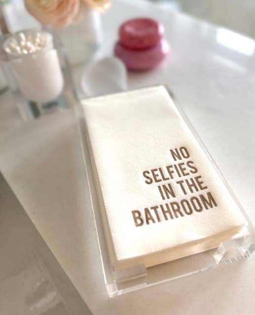 Acrylic Tray with Guest Towels: USE ME French Blue