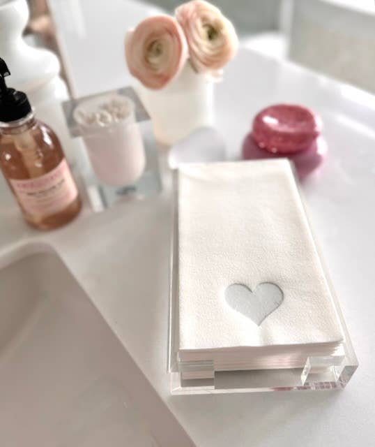 Acrylic Tray with Guest Towels: USE ME French Blue