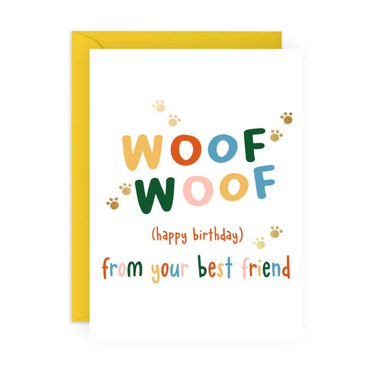 WOOF WOOF Cute Birthday Card for Him, Her