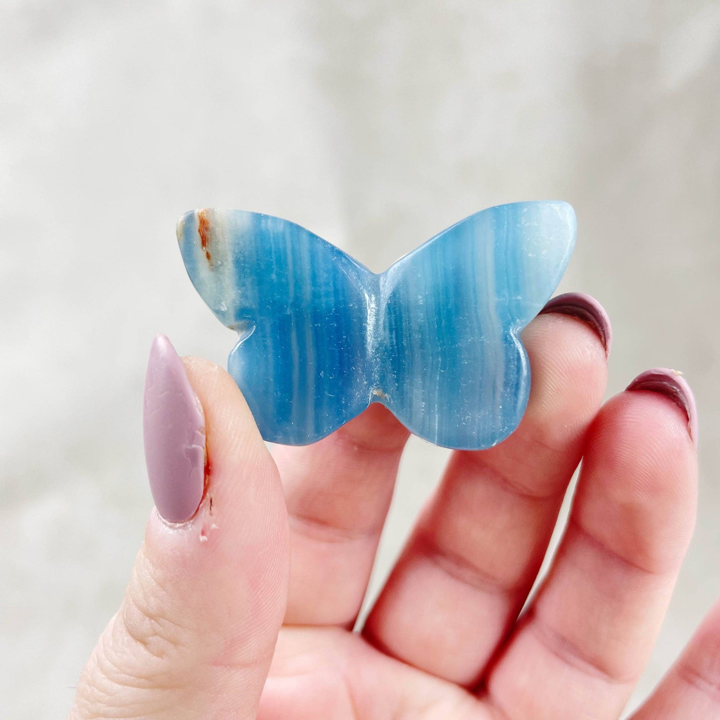 Blue Onyx Butterfly Carving