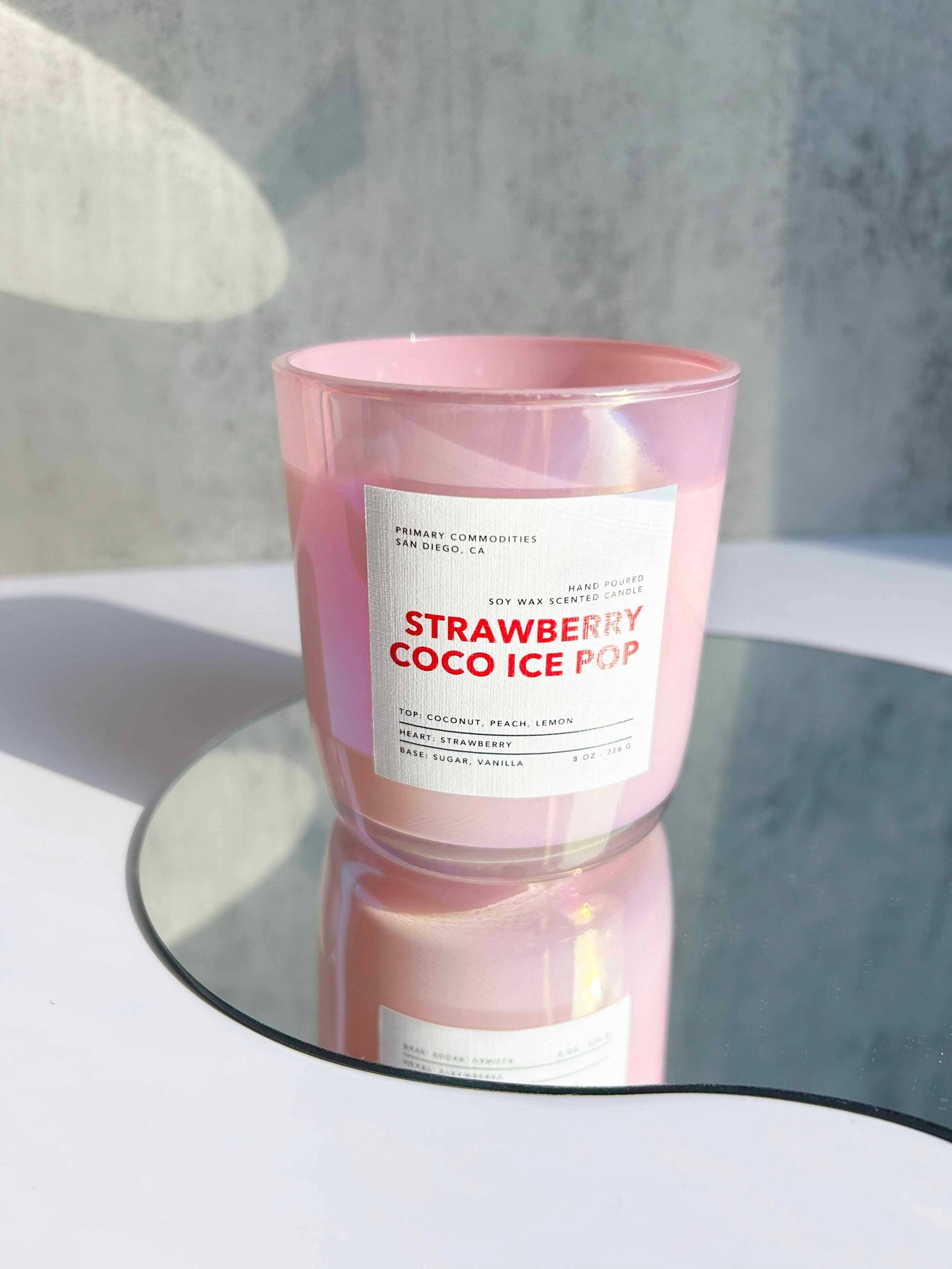 Strawberry Coco Ice Pop Scented Candle: 8 oz