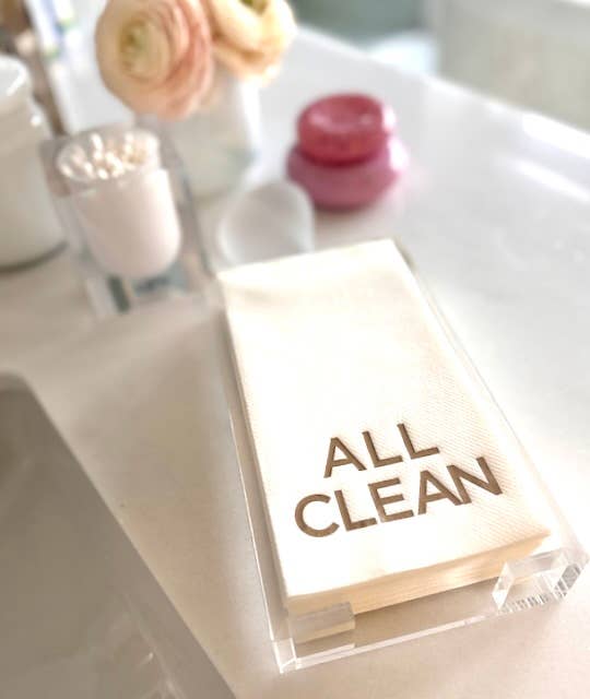 Acrylic Tray with Guest Towels: USE ME French Blue