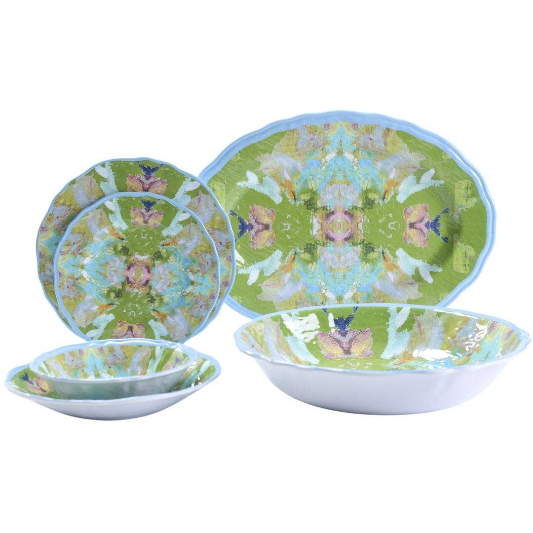 Stained Glass Green Melamine: Platter