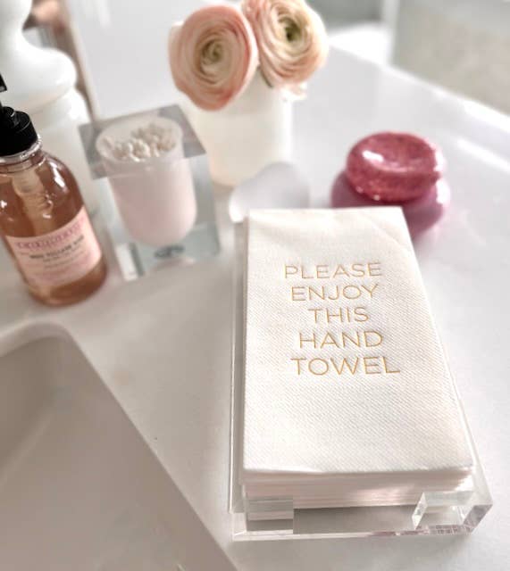 Acrylic Tray with Guest Towels: USE ME French Blue