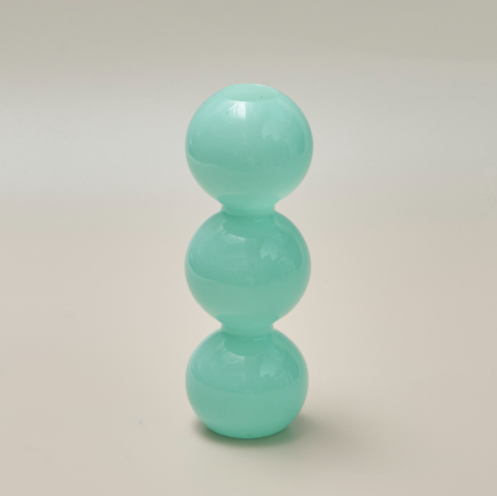 Jade Color Bubble Shape Glass Vase: Blue / Tall 4 Balls