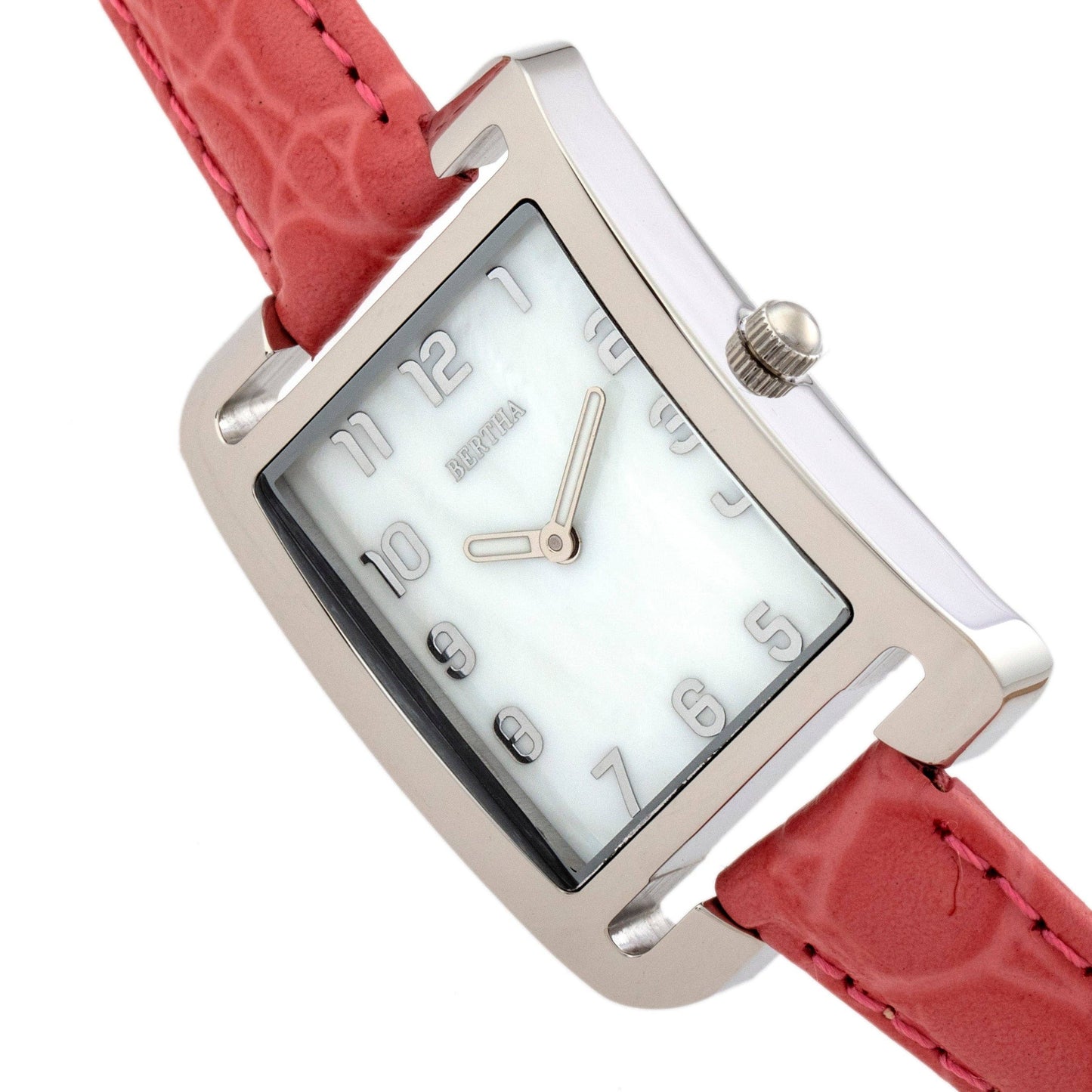 Bertha Marisol Mother-of-Pearl Leather-Band Swiss Watch: Lavender