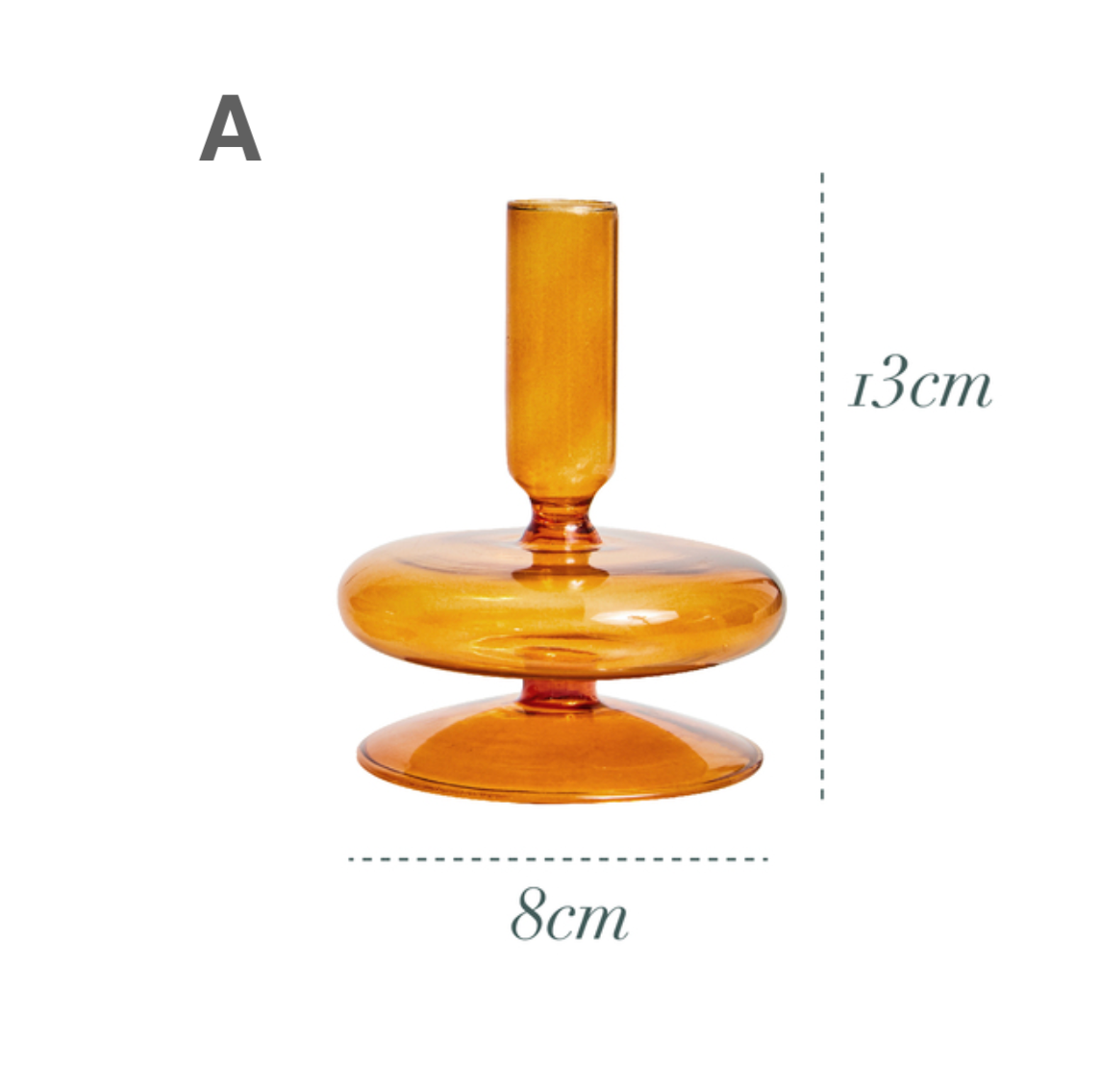 Orange Glass Candlestick Holder: F