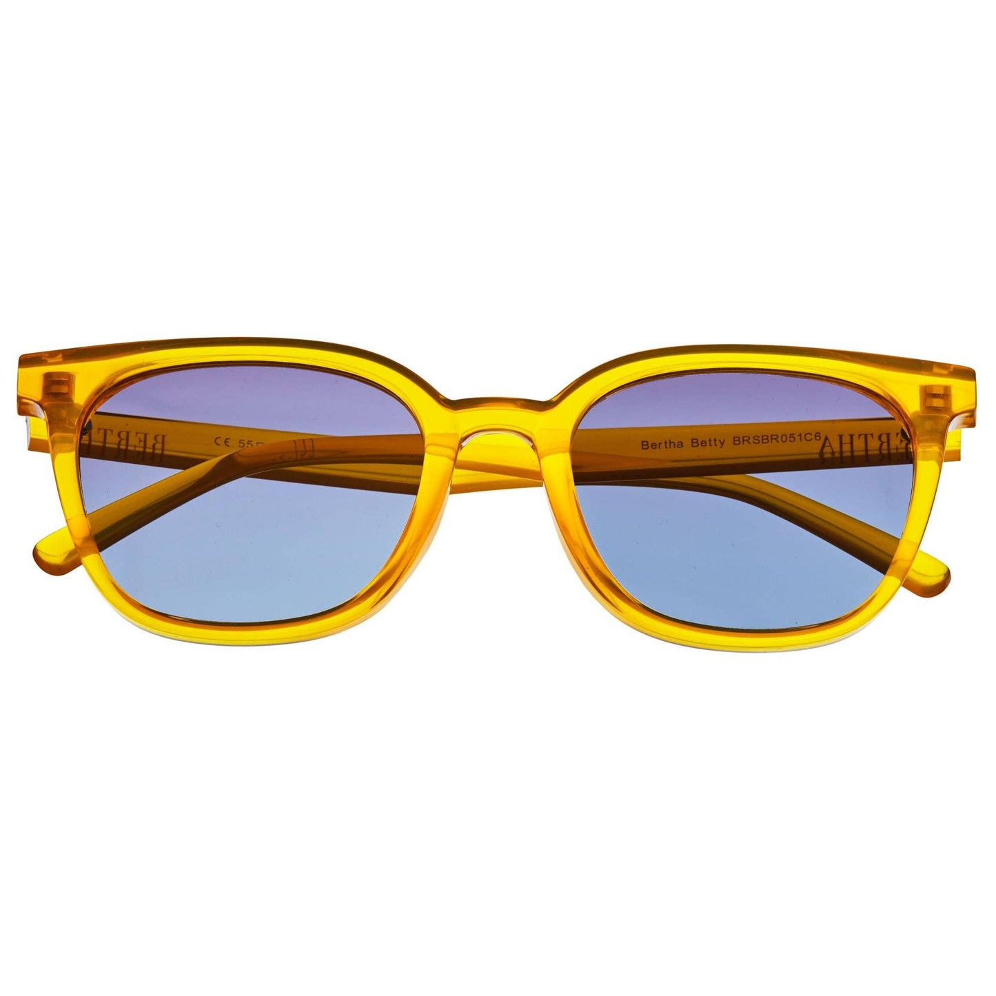 Bertha Betty Polarized Wayfarer Sunglasses: Yellow/Pink