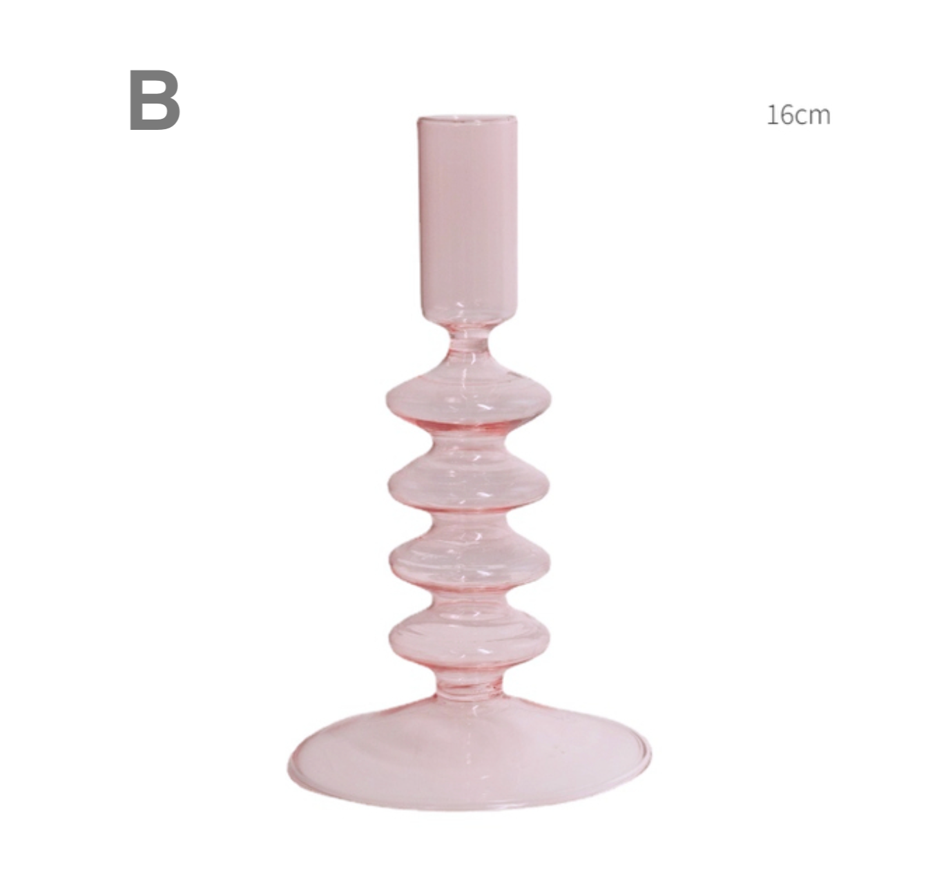 Pink Wedding Table Centerpieces Glass Candlestick Holder: D