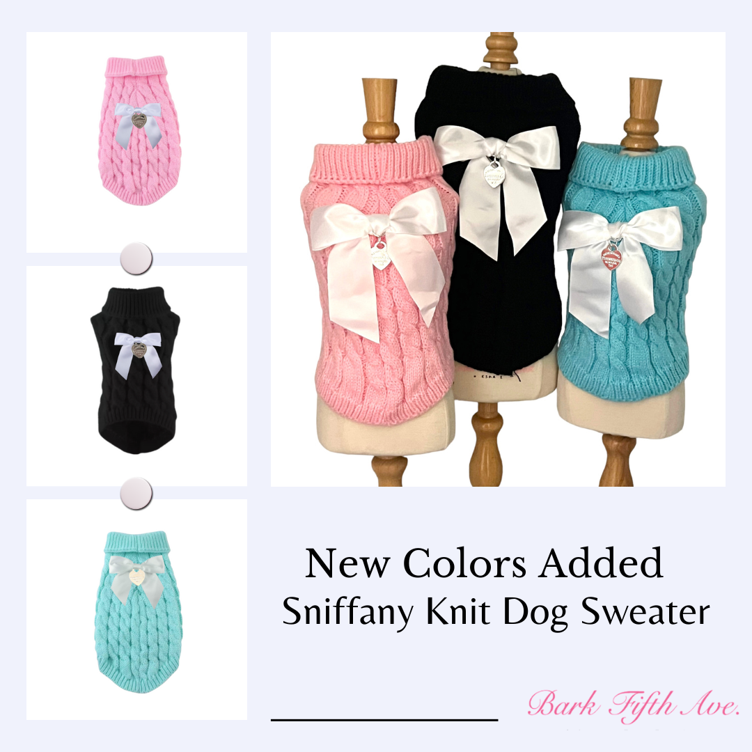 Sniffany Knit Dog Sweater: L / Tiff Blue