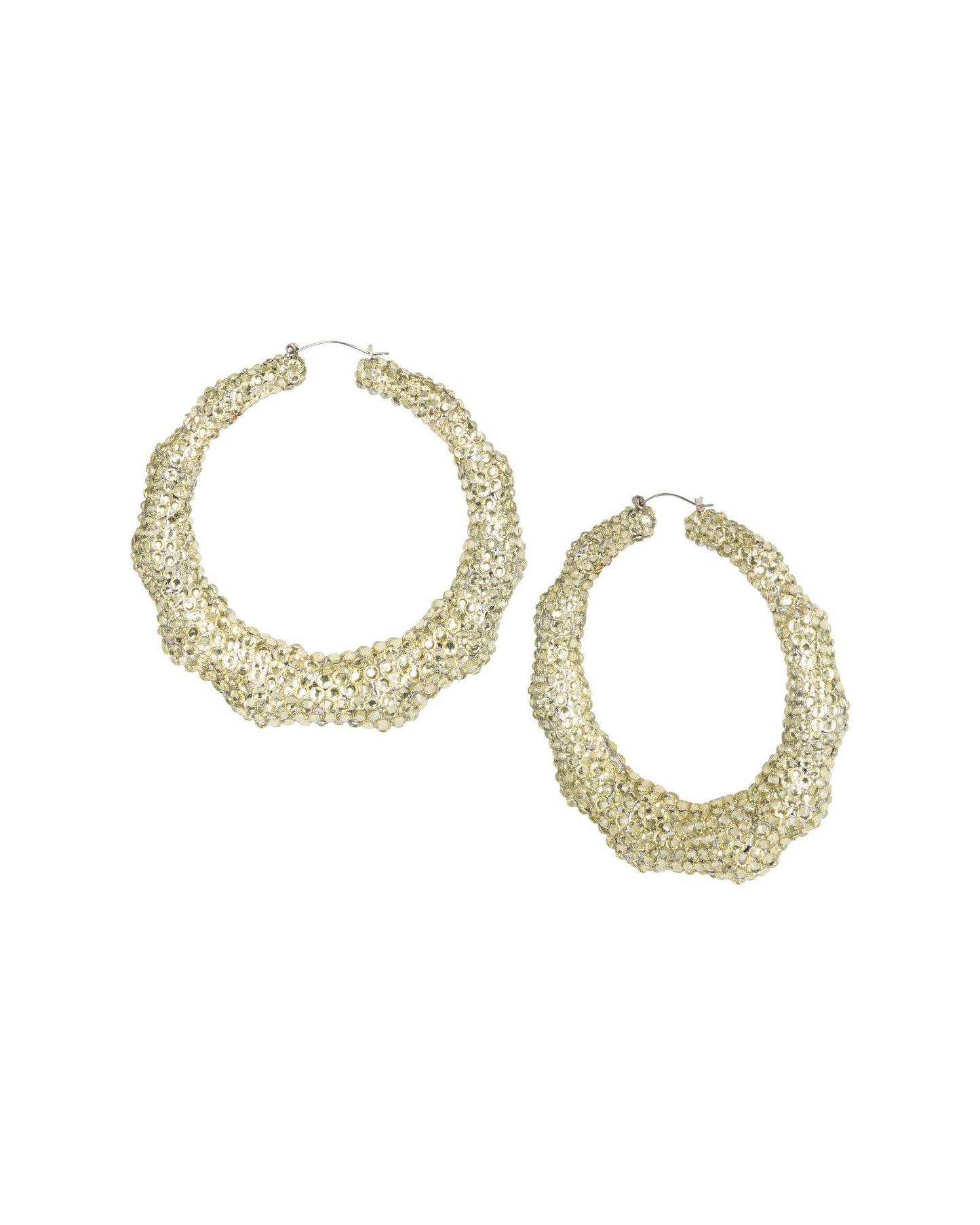 Super Bamboo Rhinestone Hoops - Champagne - Limited Edition