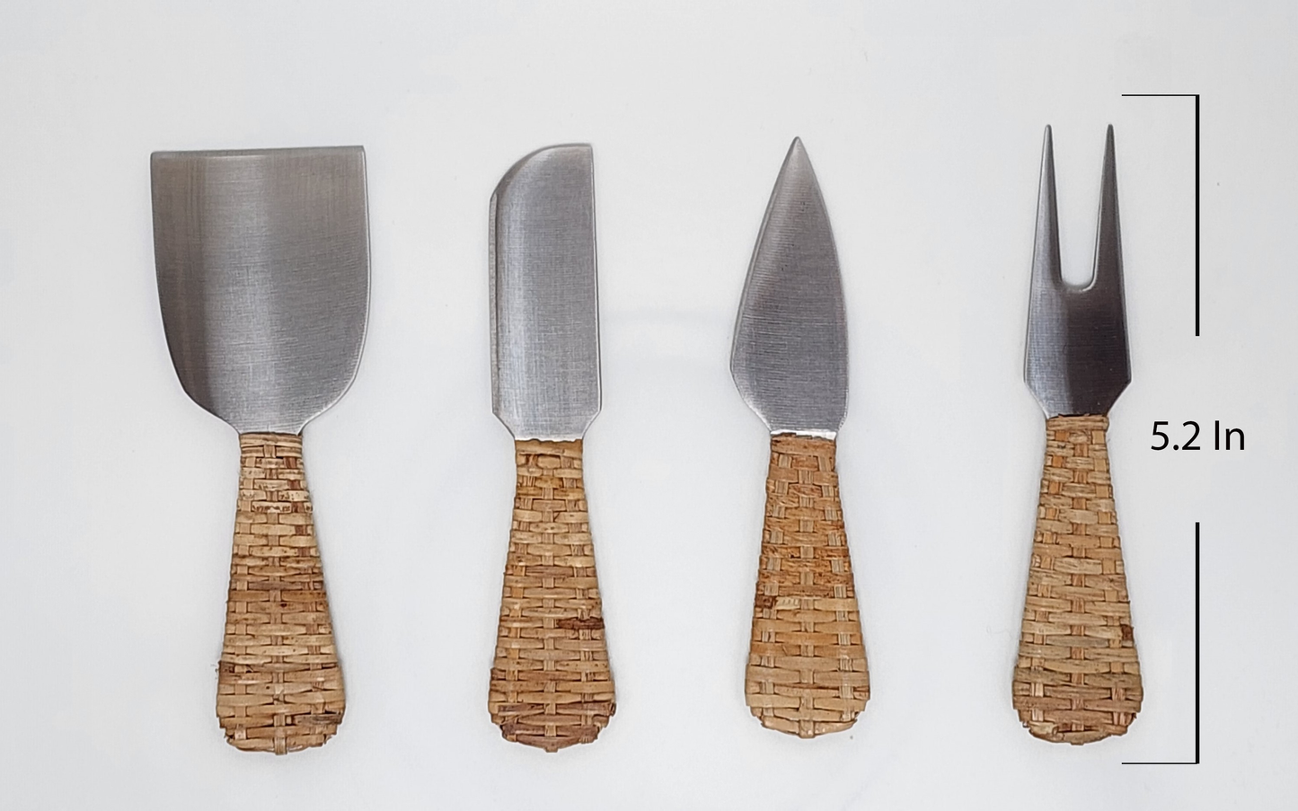 Stainless-Steel Cheese Knives : Honey Brown