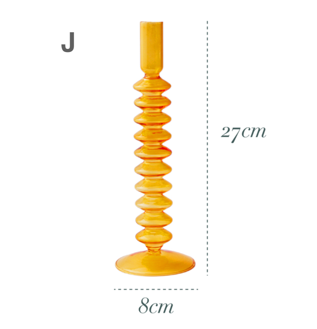 Orange Glass Candlestick Holder: F