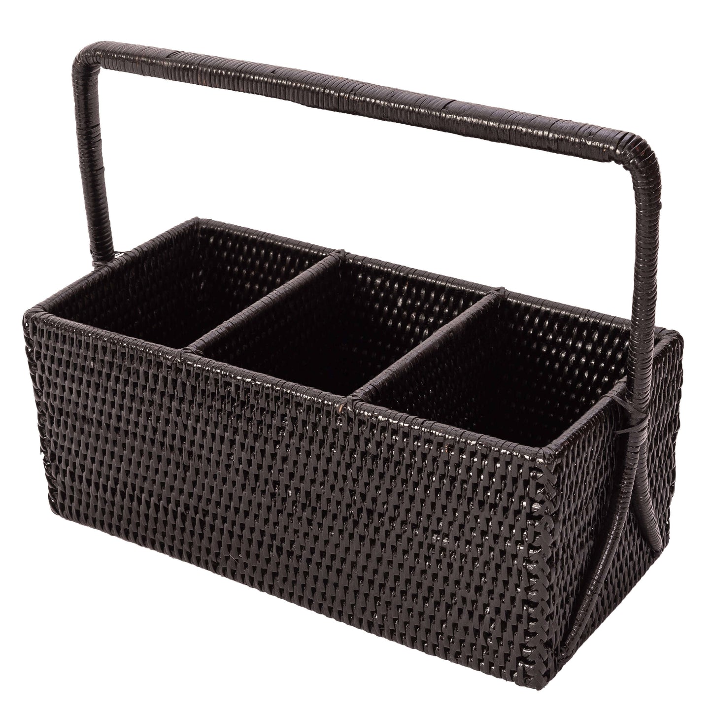 3 Section Caddy/Cutlery Holder: Honey Brown