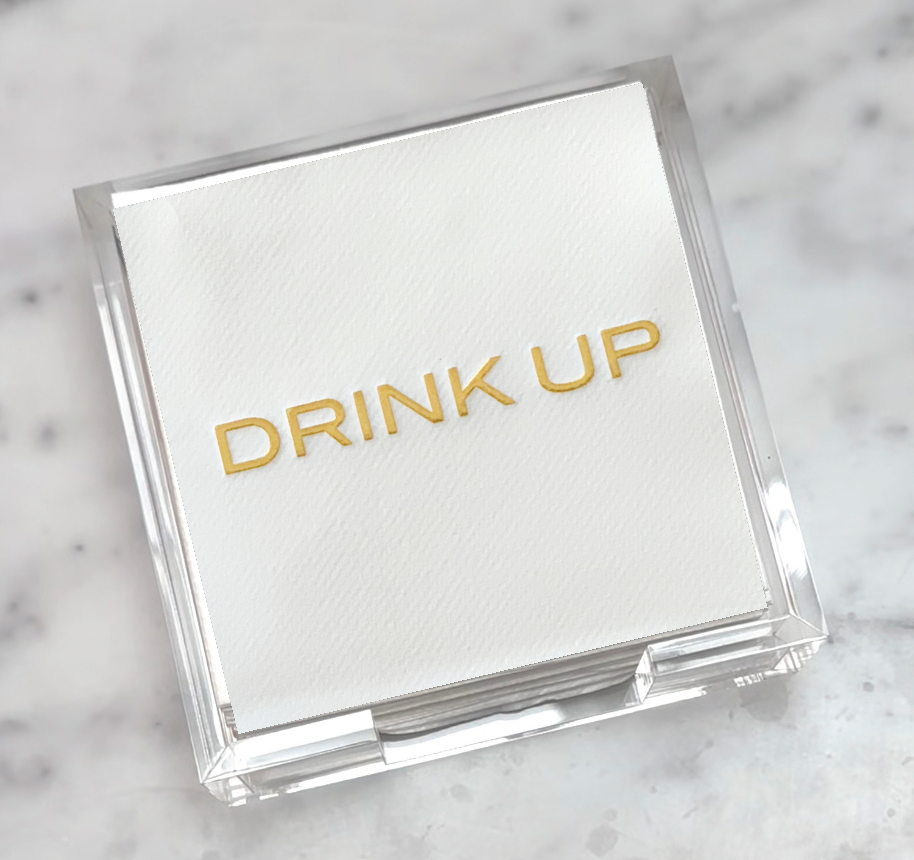 Acrylic Cocktail Napkin Hostess Set You Make Me Smile