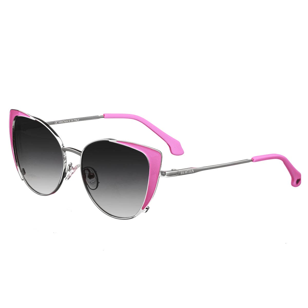 Bertha Bailey Handmade-in-Italy Polarized Cat-Eye Sunglasses: Pink