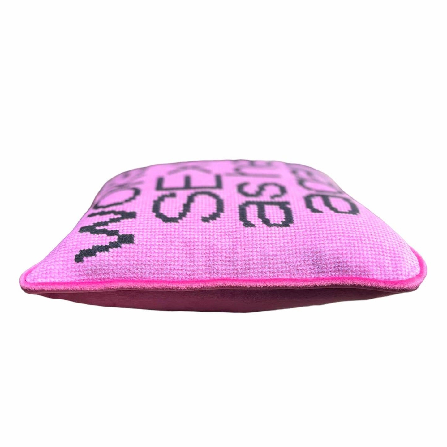 Velvet "Woke Up Sexy As Hell Again" f/d custom made pillow: Pink