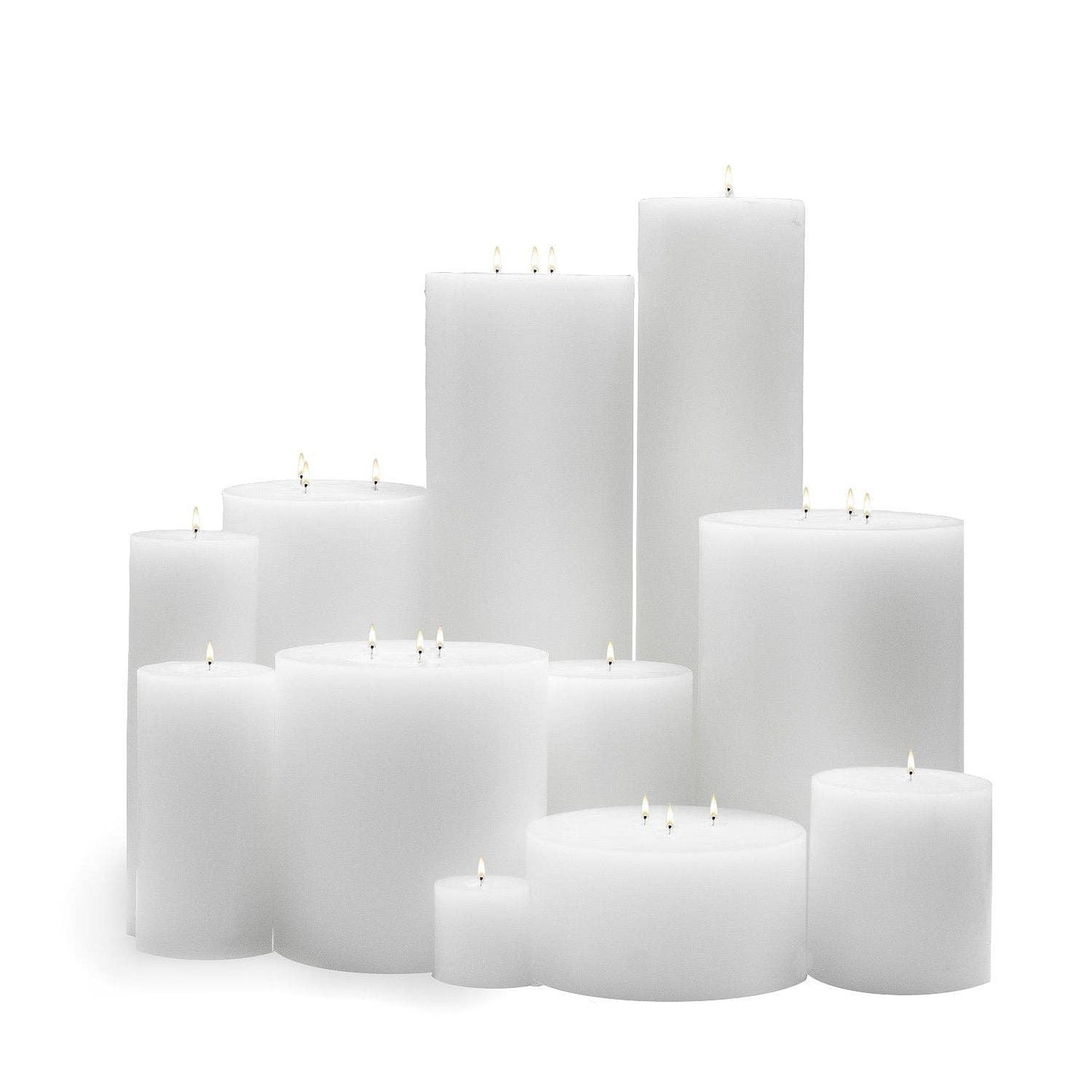 White Pillar Candles: 4x12