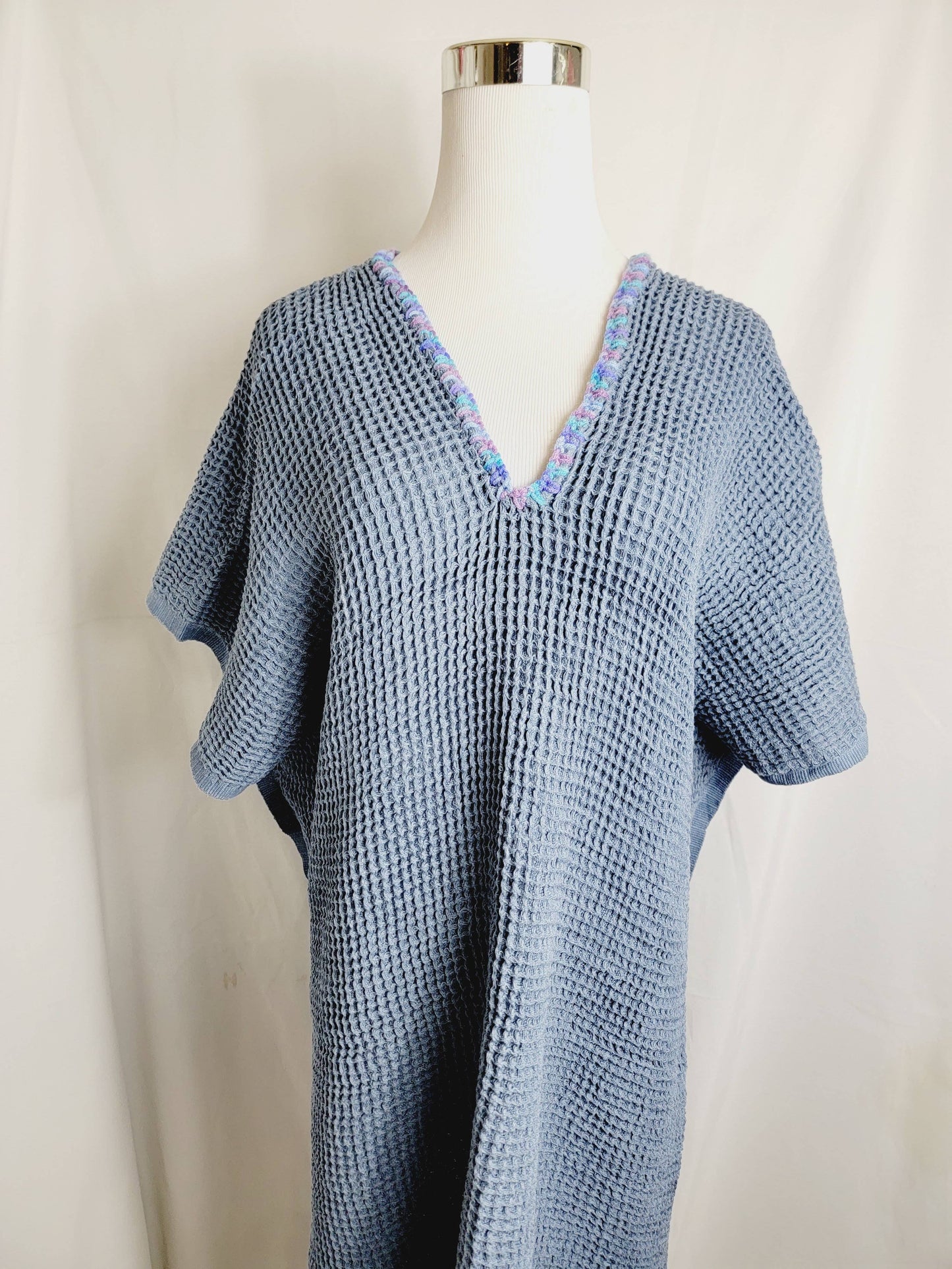 Beach cover-up, Hand made Honey comb wave Cotton cover