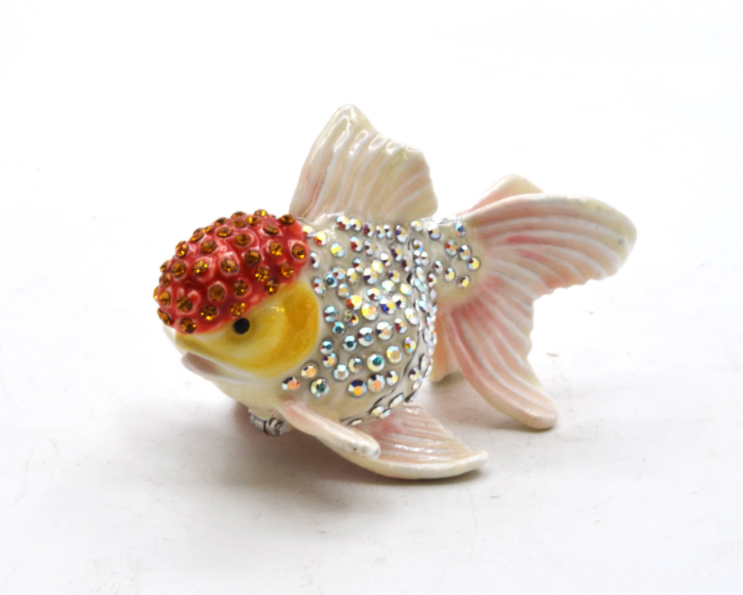 Bejeweled Fish Trinket Box. Handmade with Swarovski Crystals