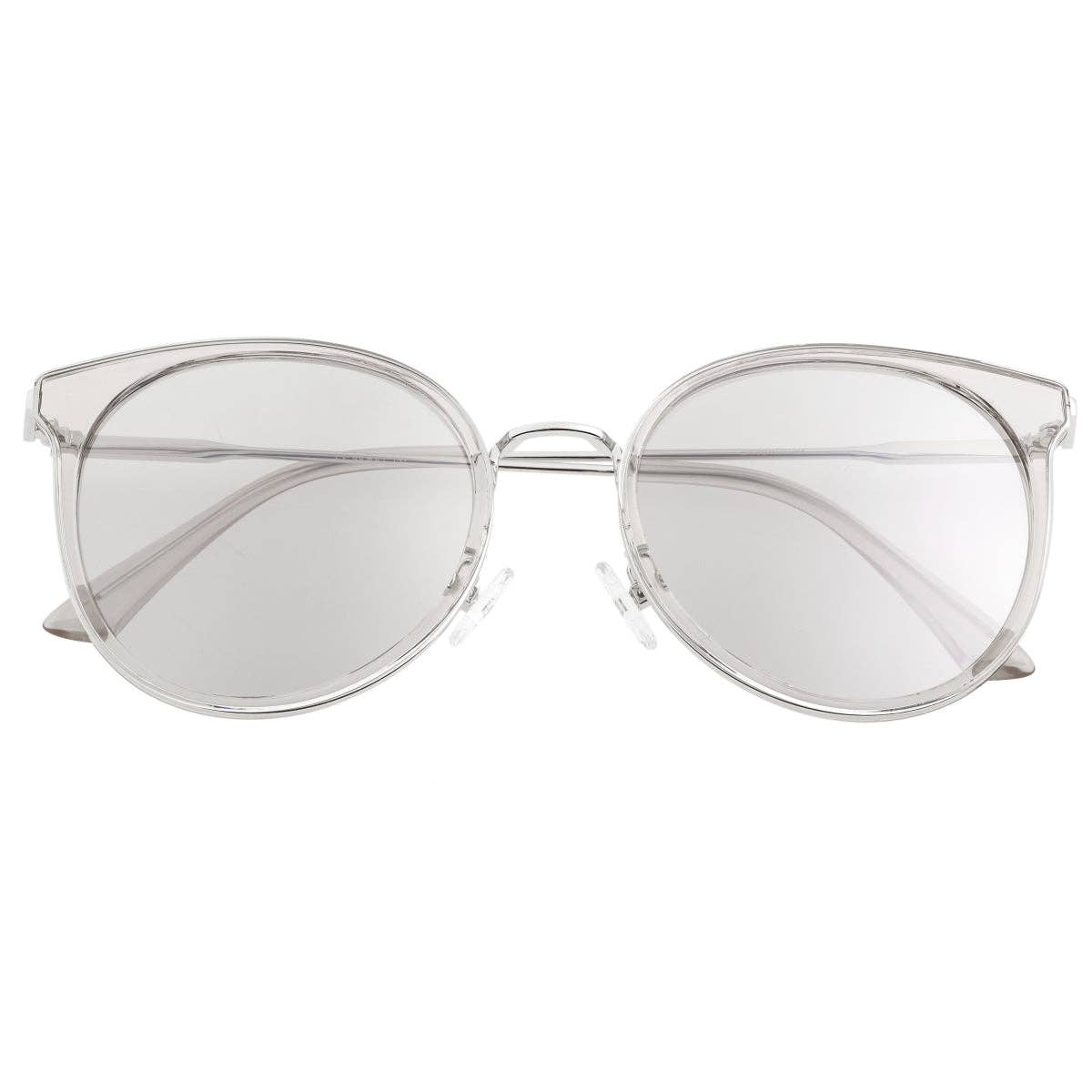 Bertha Brielle Polarized Cat-Eye Sunglasses: Clear/Clear