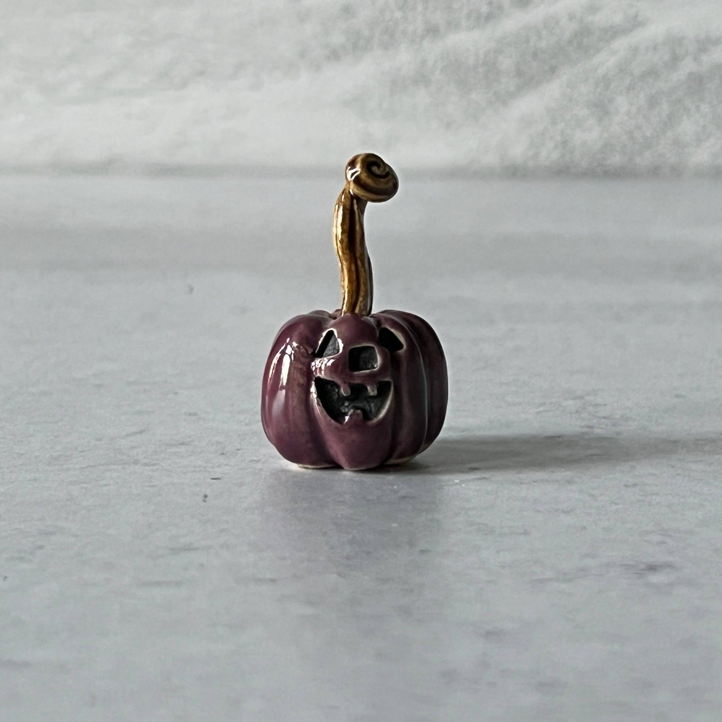 Mini Ceramic Jack-O-Lantern: Purple