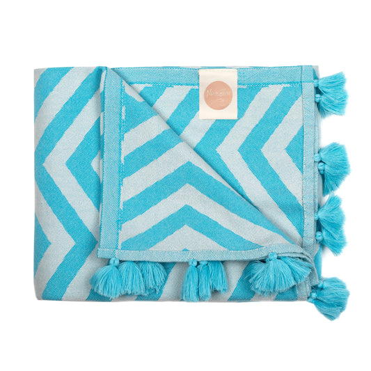 Blue Geometric Turkish Towel