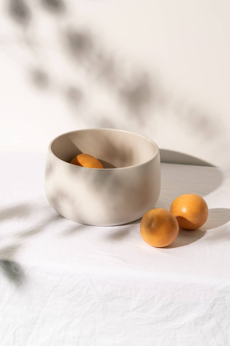 Stoneware Serving Bowl 120 oz: Matte White