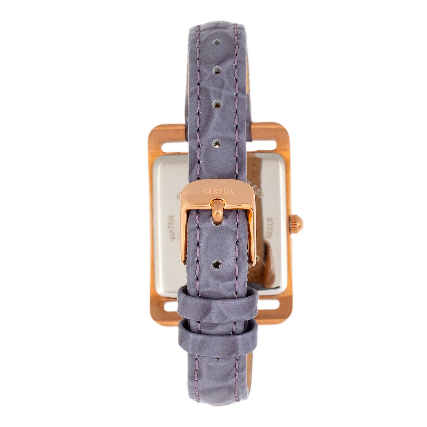 Bertha Marisol Mother-of-Pearl Leather-Band Swiss Watch: Lavender