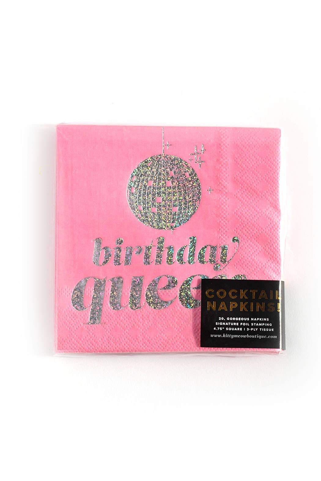 Birthday Queen, Disco Ball Celebration Cocktail Party Napkin