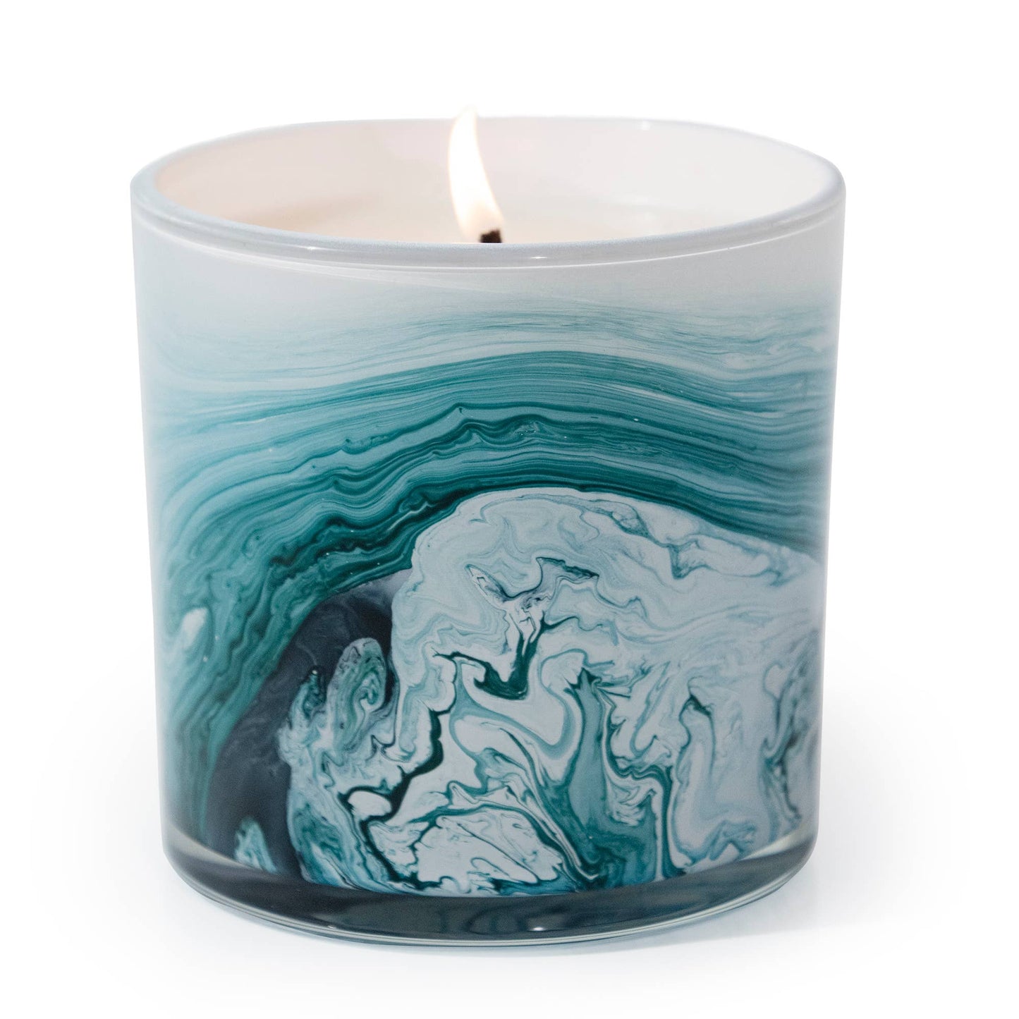 Swirl Glass Candle - Orchid & Cedar 14oz.