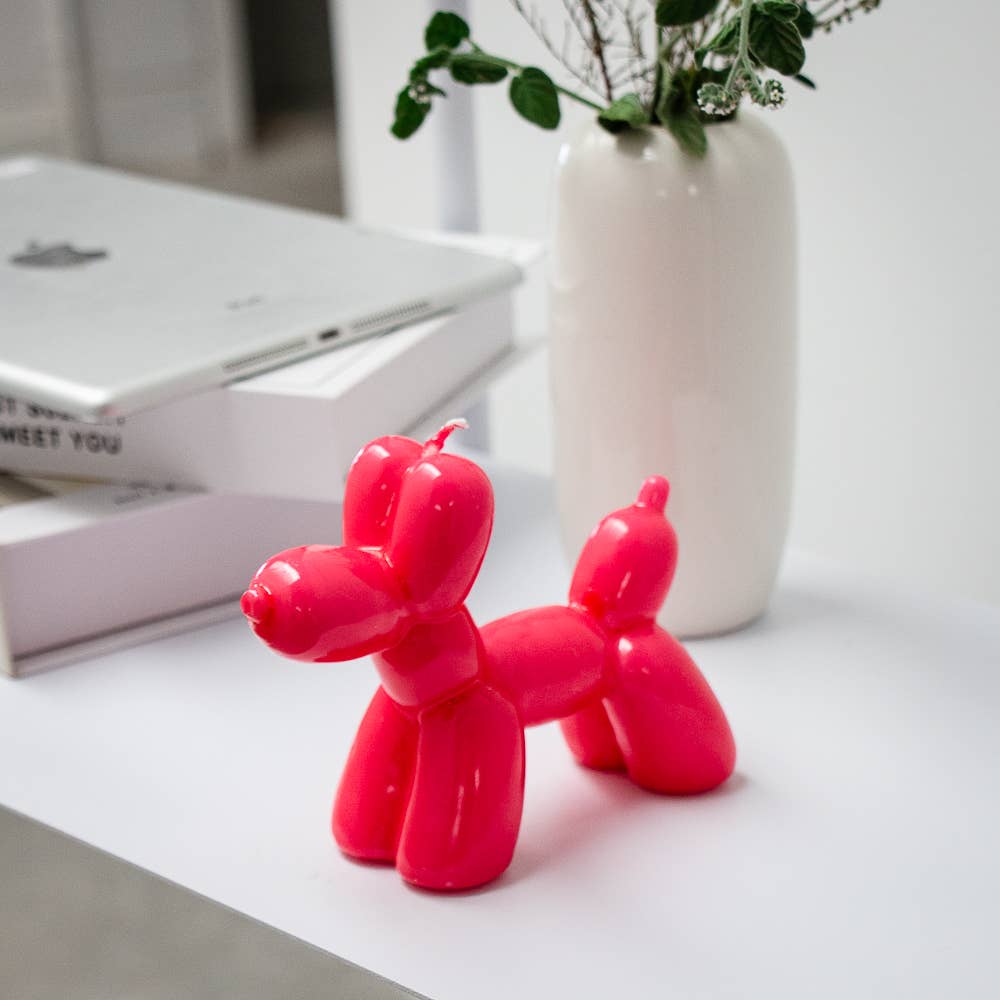 MAGENTA BALLOON DOG CANDLE HF