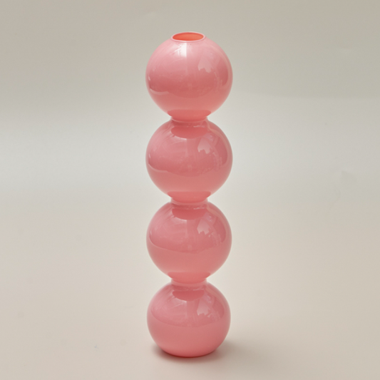 Jade Color Bubble Shape Glass Vase: Pink / Tall 4 Balls