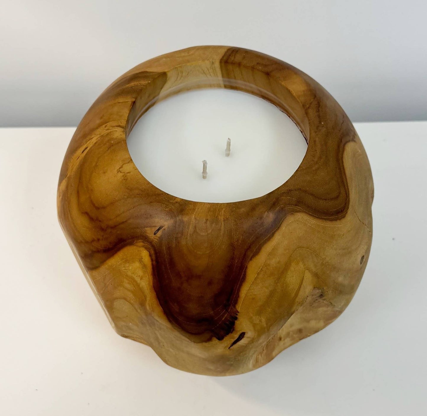 Teakwood Orb Candle