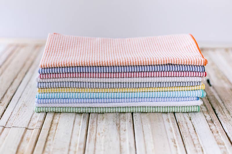 Seersucker Cloth Napkins,  set of 8: 18inch everyday