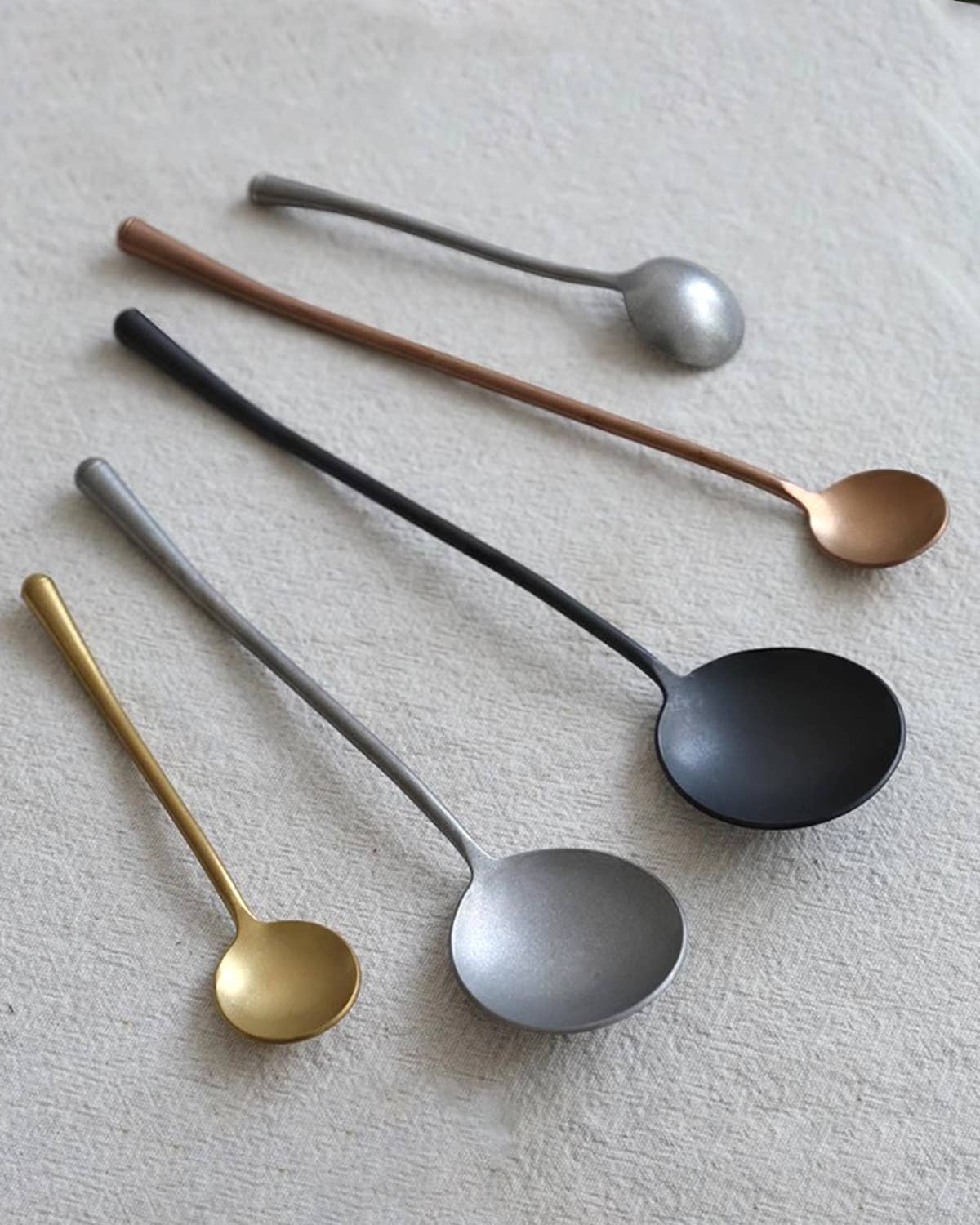 Black Modern Matte Spoons: Long Spoon