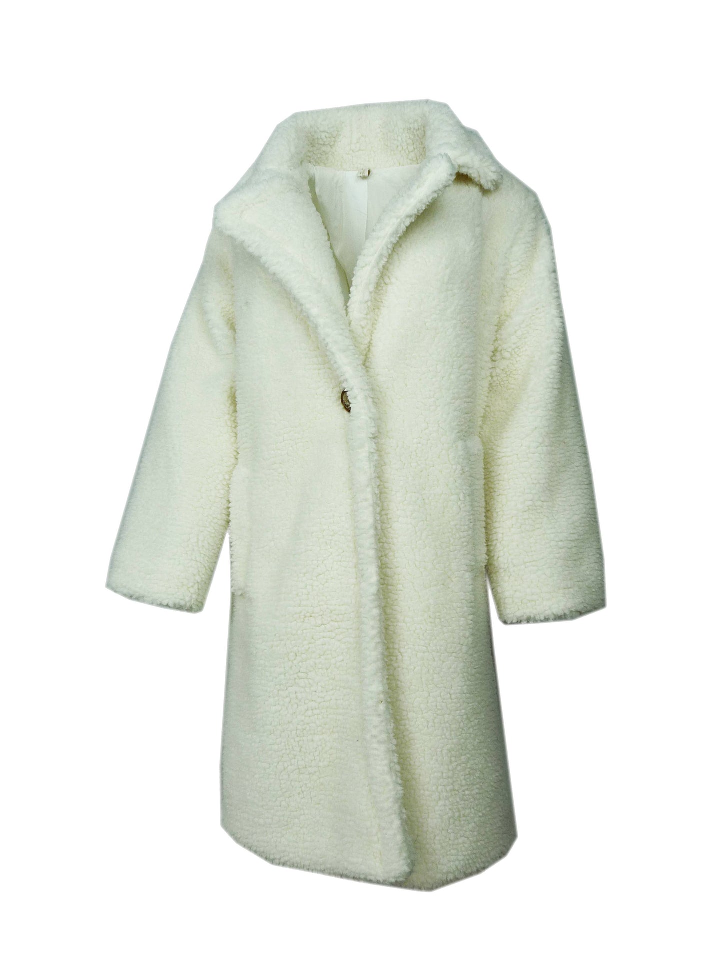 TEDDY BEAR PLUSH WINTER COAT WITH TEDDY BEAR PRINT: Beige