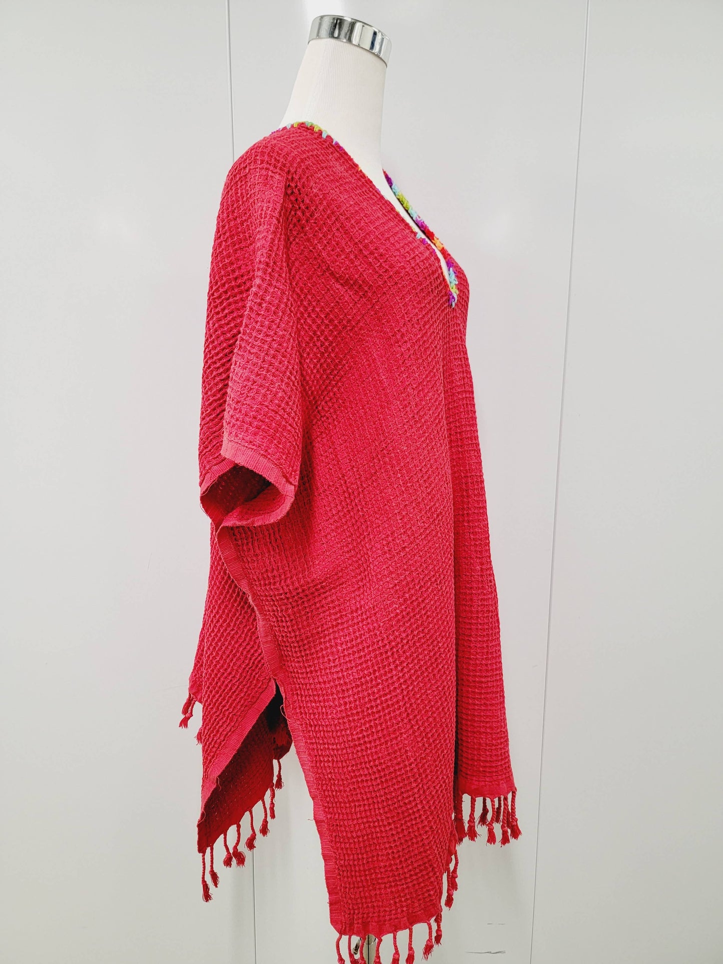 Beach cover-up, Hand made Light Jacket RED