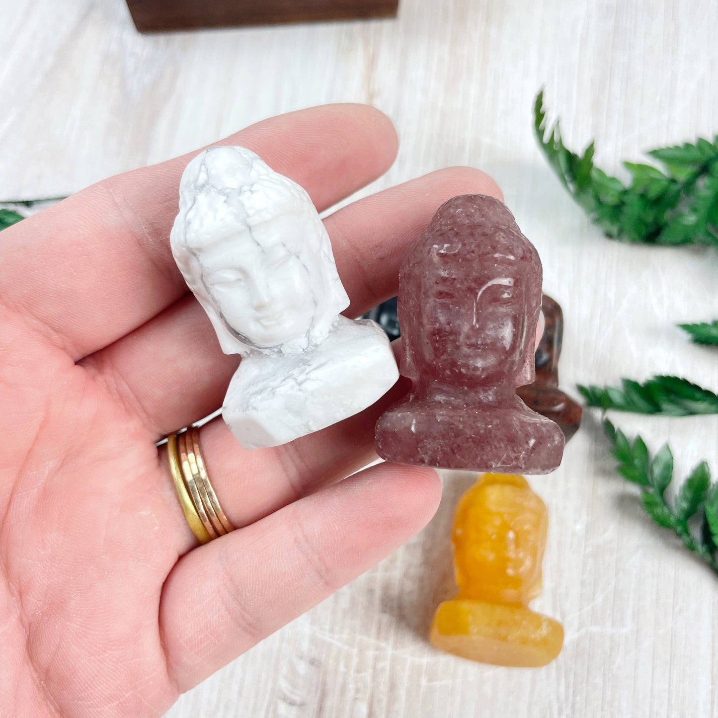 Crystal Buddha Carving: Green Aventurine