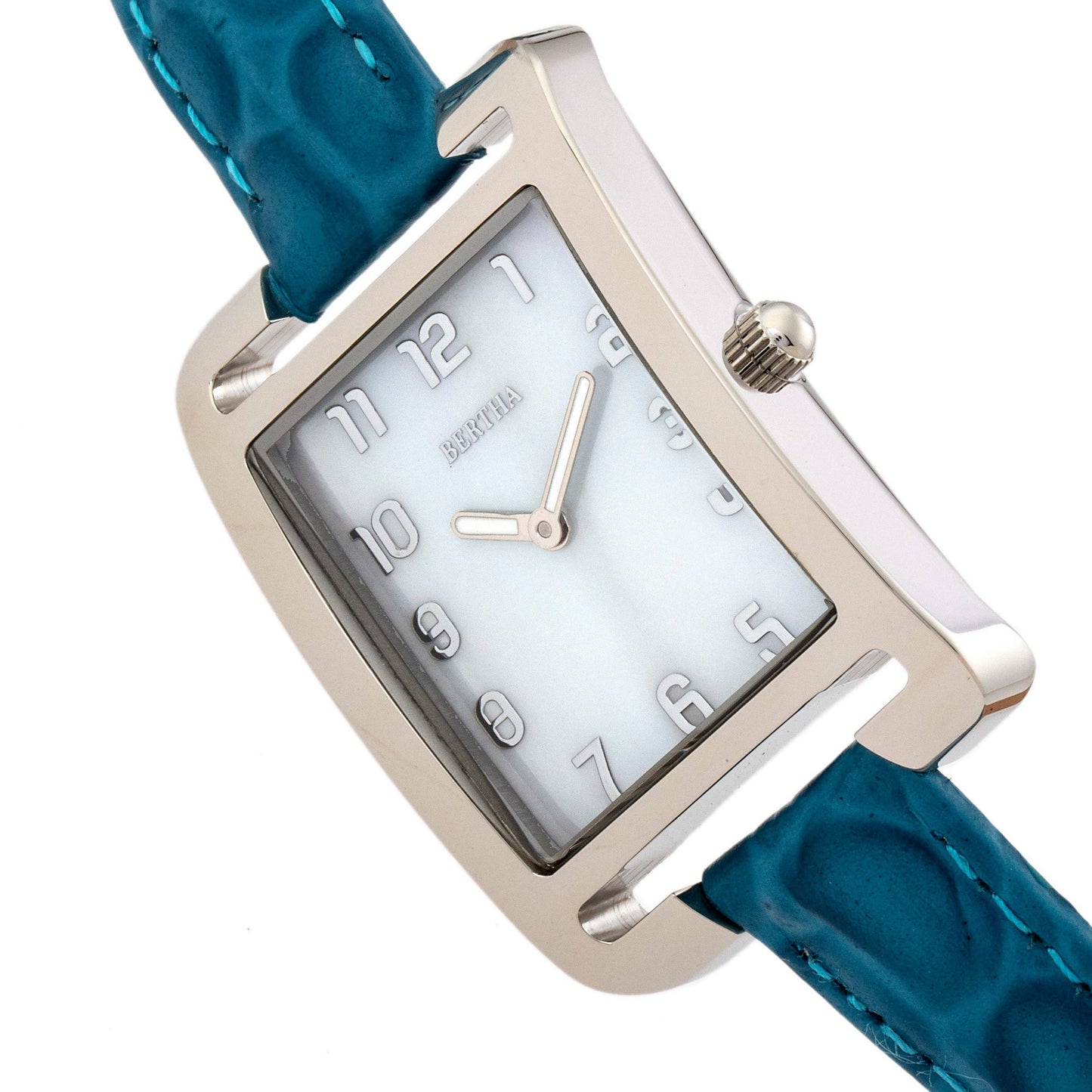 Bertha Marisol Mother-of-Pearl Leather-Band Swiss Watch: Lavender