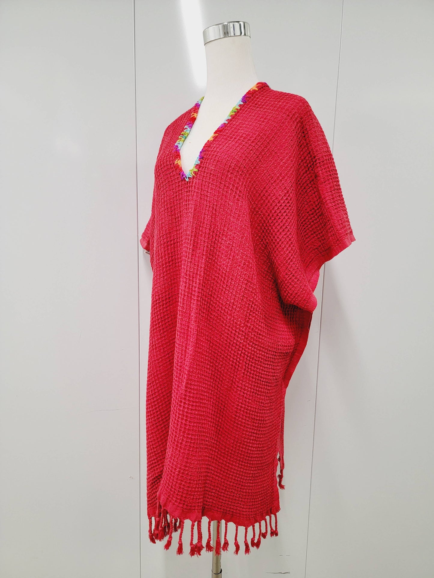 Beach cover-up, Hand made Light Jacket RED