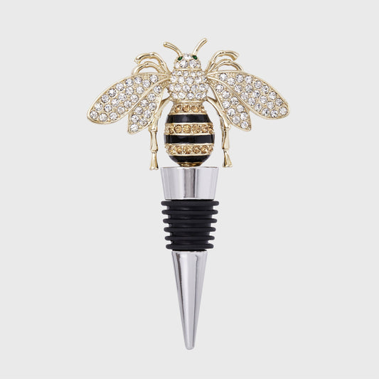 Stripey bee wine stopper