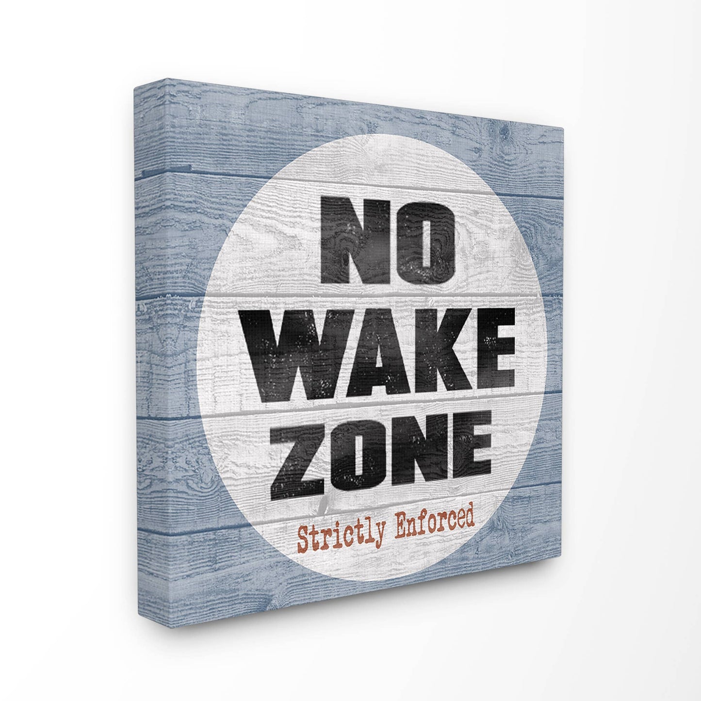 No Wake Zone Beach Plank Canvas Wall Art