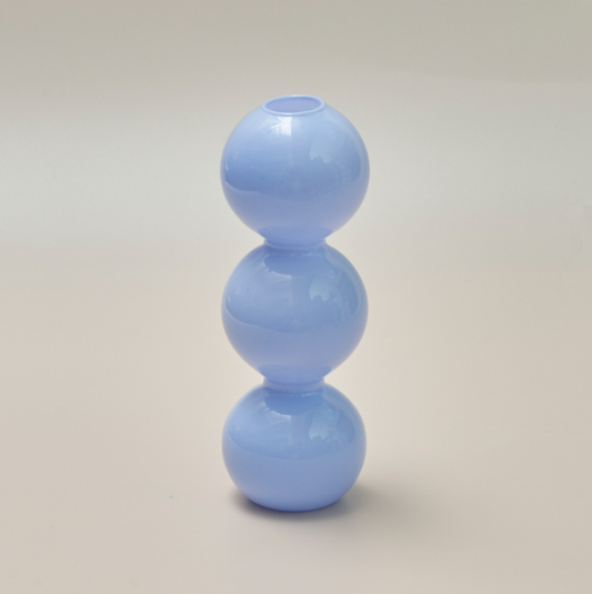 Jade Color Bubble Shape Glass Vase: Blue / Short 3 Balls