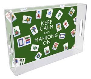 T8776- Keep Calm and Mahjong On Lucite Tray