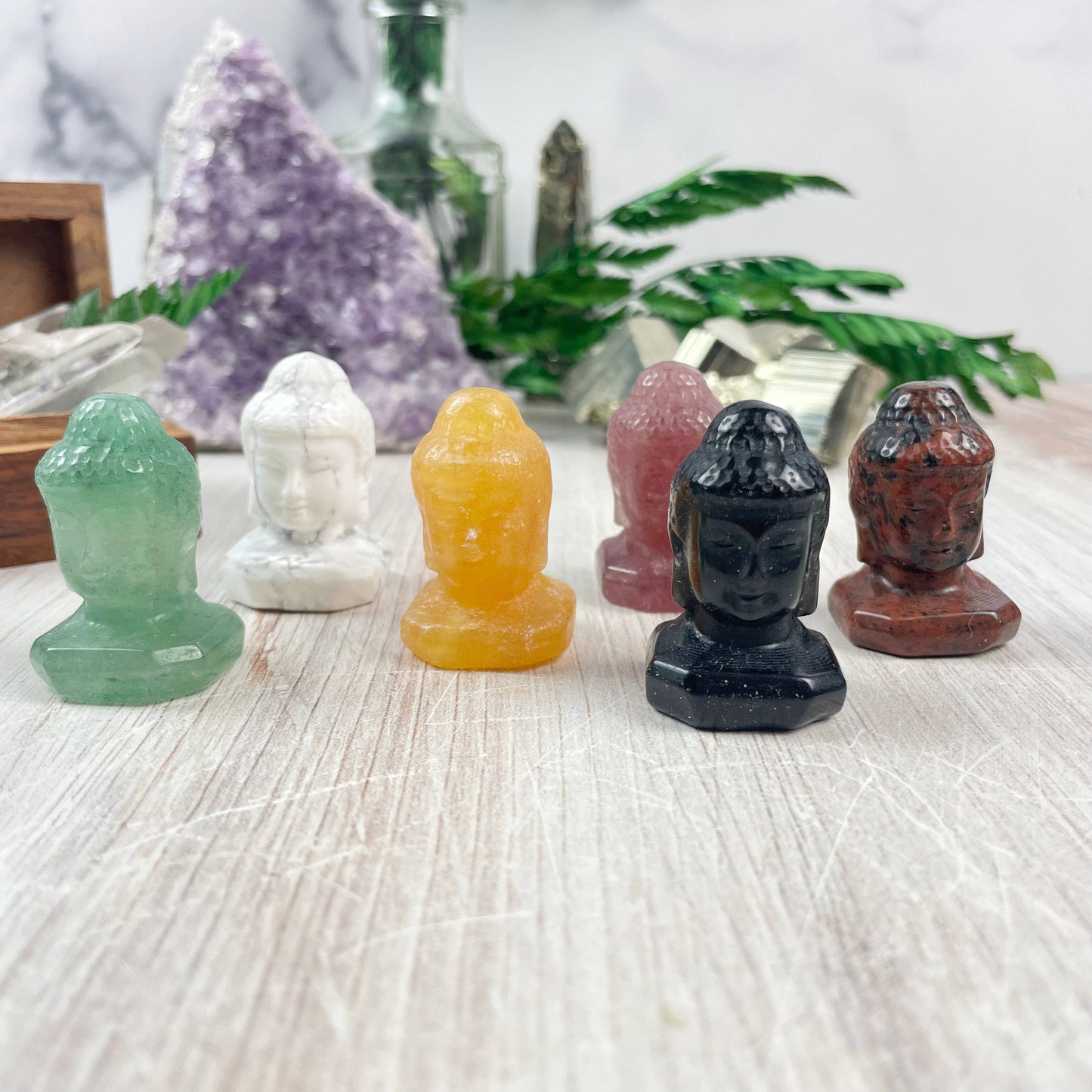 Crystal Buddha Carving: Green Aventurine