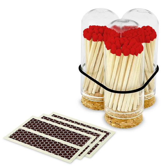 2" Matches + Mini Cloche - Cherry Red