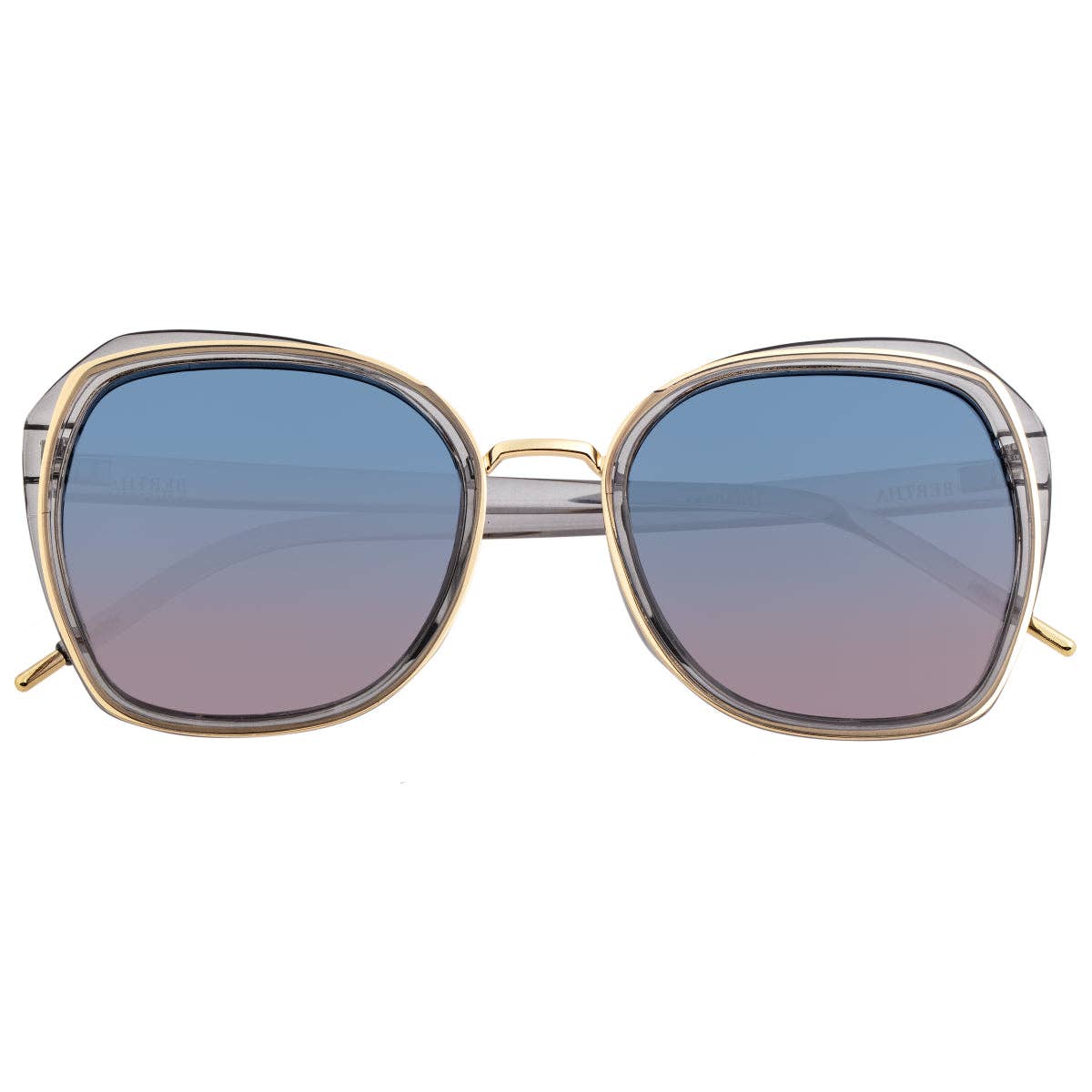 Bertha Jade Polarized Round Sunglasses: Pink/Rose Gold