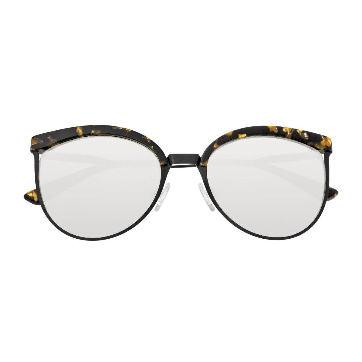 Bertha Hazel Polarized Cat-Eye Sunglasses: Silver/Black