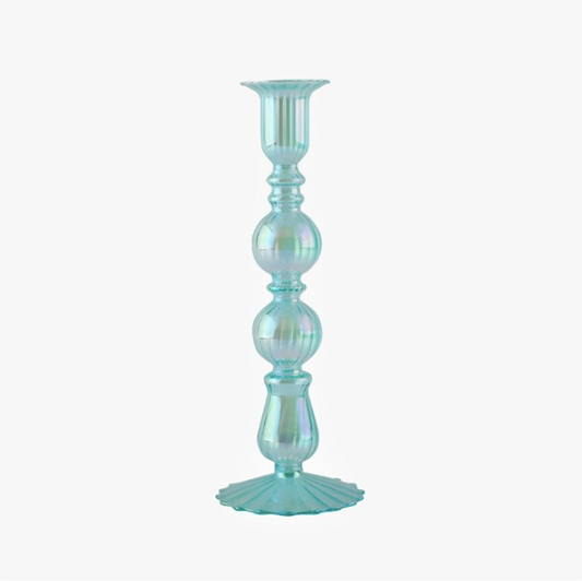 Colorful Egyptian Revival Candlesticks: Big Bone Green